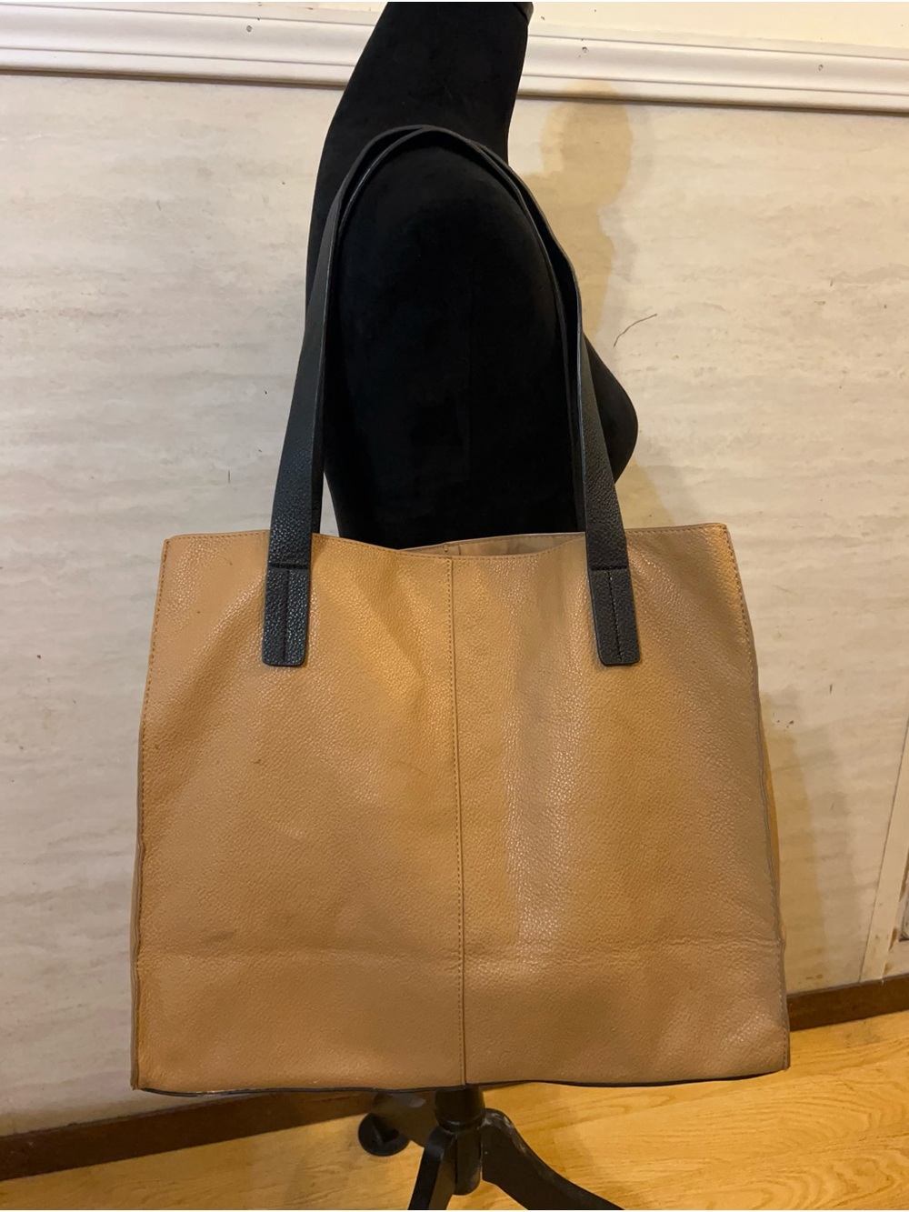 Tan Vegan Leather Tote Bag